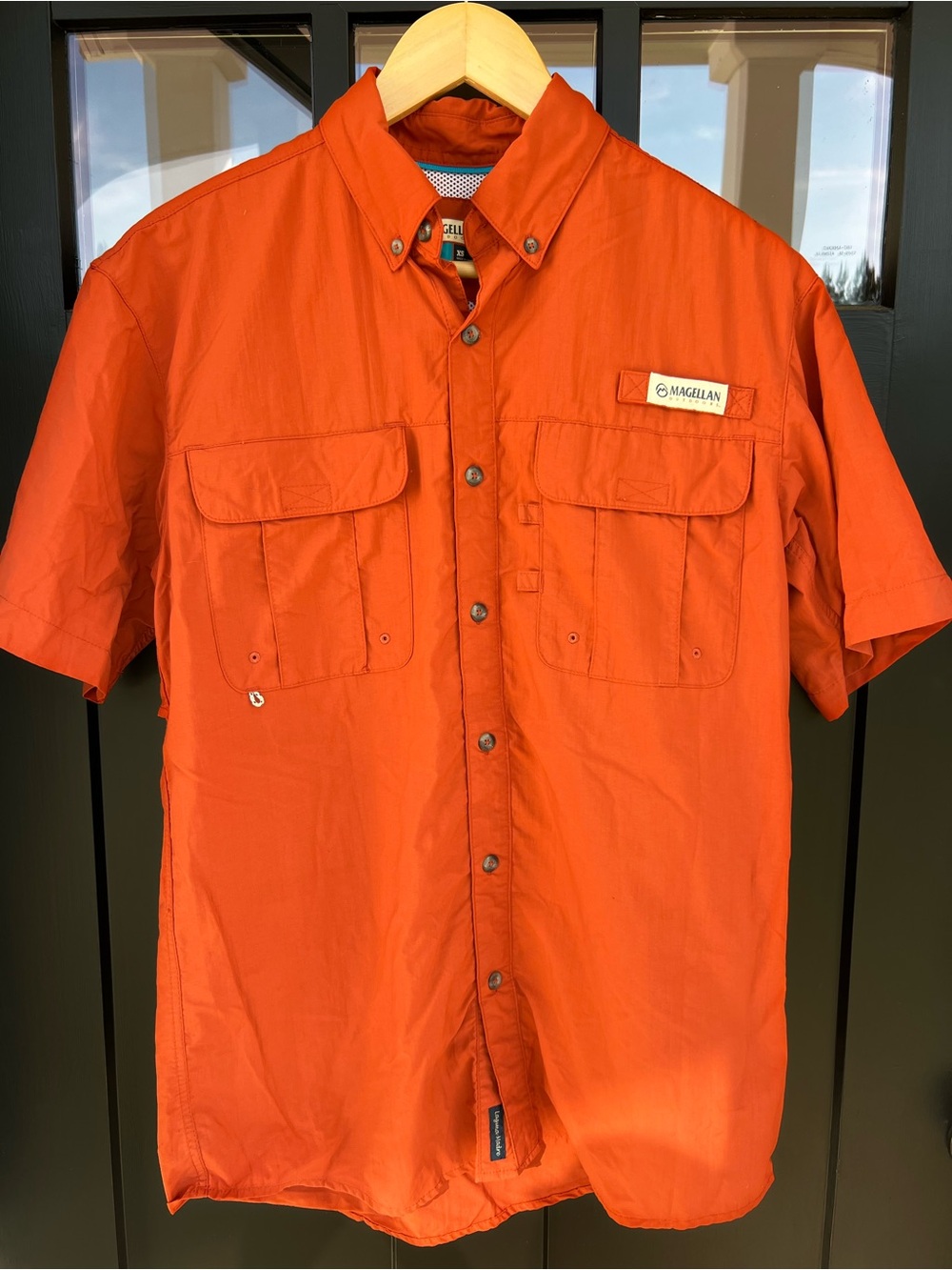 Magellan Outdoors Men's Short-Sleeve Button-Down Shirt - Orange XS
